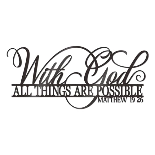 KOYILTD With God All Things Are Possible Signs Wall Decor Bible Wall Art