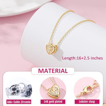 3-12 Year Old Birthday Gifts Heart Cross Necklace Gifts - style: 4th Birthday