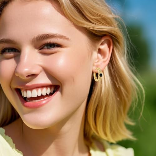 14K Gold Hoop Earrings for Women Gold Huggie Hoop Earring for Men - color: Celtic Knot-2