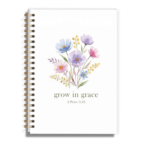 Bible Journal for Woman, Christian Gifts for Teen Girls, Preppy Wildflowers Hardcover Spiral Notebook for Bible Note Taking Supplies - 5.5×8.3 - A07 - style: Christian wildflowers
