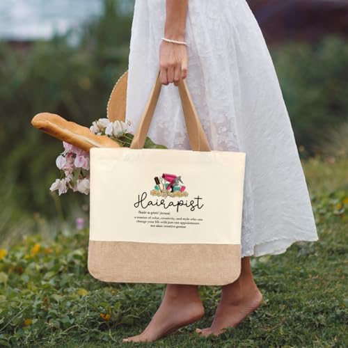 Tote Bag, Gifts for Women Friends Girlfriend Coworker Wife Mom Reusable Tote Bags Birthday Thank You Gift - color: Hairapist