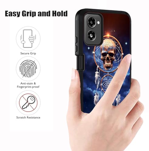 Designed for Moto G Power 5G 2024 Case, Military Grade Heavy Duty 3-Layer Shockproof Full-Body Protective Cover for Motorola Moto G Power 5G 2024, Dreamcatcher Skull - color: Dreamcatcher Skull