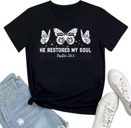 Women Christian Faith T Shirts - color: 3black, size: Medium