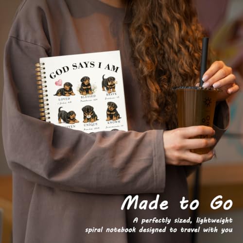Rottweiler Gifts Christian Notebook Bible Journal for Women Girls - color: Rottweiler -(A5)