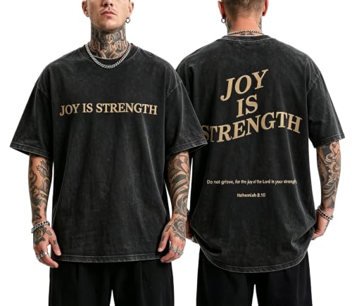 Christian Shirts for Men Jesus Oversized Vintage Workout Gym Graphic Top - color: Black-4, size: Medium