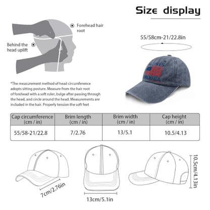 She Loves Jesus and America Too Hats for Womens Soft Washed Distressed Baseball - color: She Loves Jesus and America Toonavy Blue1