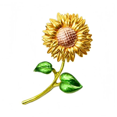 Brooch Pins For Women Fashion Elegant Brooches Lapel Badges Coat Sweater Scarves Shawl Dress Accessory Wedding Party Prom Jewelry - color: Golden color-Sunflower brooch