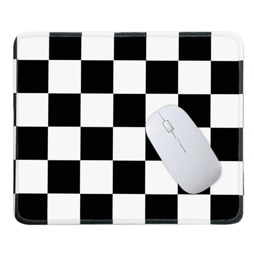 Mouse Pad for Desk with Stitched Edge, Premium Cute Washable Mouse Pads. Computer Mousepad with Non-Slip Rubber Base, Mousepads for Laptop, 9.25x7.75x0.12 inch (Checker Grid) - color: Checker Grid