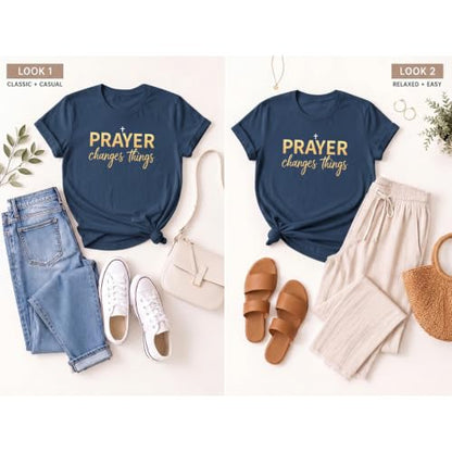 BeWithYou Christian Shirts for Women Religious Faith Jesus God Tshirts Inspirational Bible Verse Cross Graphic Tee Casual Top - color: Navy Blue, size: XX-Large