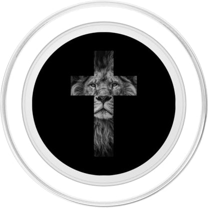 Lion Cross King Lord Jesus Bible Judah PopSockets PopGrip for MagSafe - style: Magnetic PopGrip