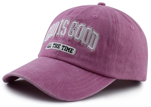God is Good All The Time Hat for Men Women, Christian Baseball Cap - color: Pink1