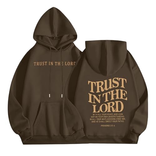 Christian Hoodies for Men Religious Faith Jesus Hoodie - color: Brown, size: Small