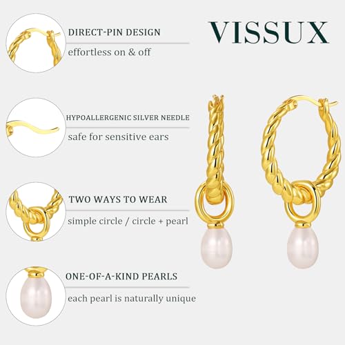 18K Gold Plated Hoop Earrings for Women, NICKEL-FREE & HYPOALLERGENIC, Timeless Jewelry Gift - color: Gold-Pear