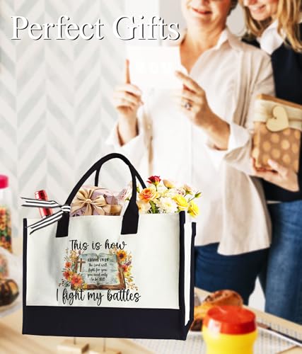 Aesthetic Canvas Tote Bag for Women Girls, Large Tote Bag for Friends Colleagues Leader Manager, 17 x 11.8 x 7 inches - color: Turquoise