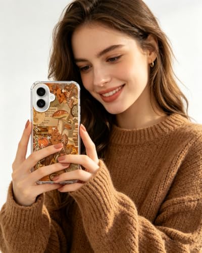 Fall Aesthetic Case Compatible with iPhone 17, Orange Leaves Pumpkins Phone Cover for iPhone 17 - color: Fall Aesthetic
