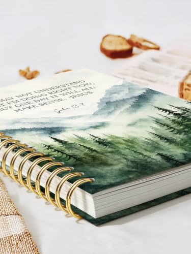 ISANOU Mountain Christian Bible Journal Notebook,Faith Gift for Women Men - color: john 13:7
