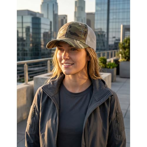 Christian Hats for Men Women,Jesus 3 Nail Cross Hat Christian Religious Gifts for Birthday/Christmas,Black and Silver - color: 593.camo-7