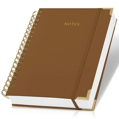 Aesthetic Thick Spiral Notebook Journal For Women in B5 - Linen Hardcover - color: Camel, size: B5
