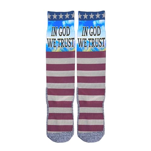 Bible Verse Socks for Men, Christian Scripture Crew Socks, Faith Gift - color: In God We Trust