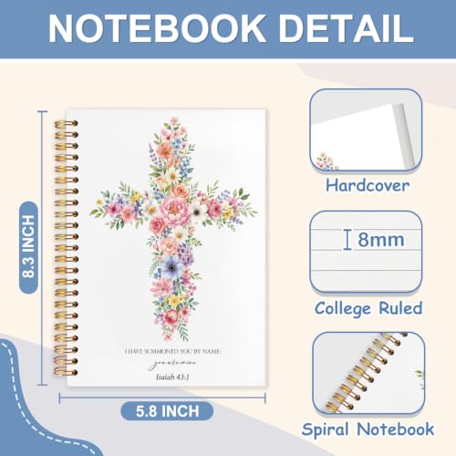Inspirational Christian Bible Notebook Journal for Women, 5.5x8.3 - color: white-Inspirational Christian