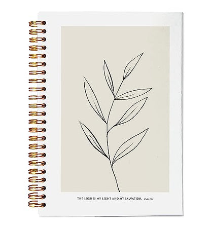 VNWEK Bible Scripture PSALM 27:1 the Lord Is My Light and My Salvation Boho Botanical Leaf Spiral Notebook Journal 5.5 x 8.3 inches,Christian Lined Hardcover Spiral Notebook,Christian Gifts - color: 8-XZ-bible-notebook