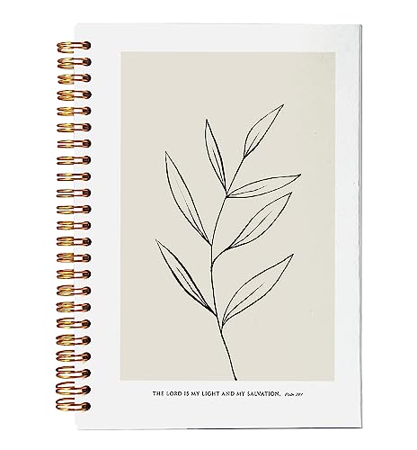 VNWEK Bible Scripture PSALM 27:1 the Lord Is My Light and My Salvation Boho Botanical Leaf Spiral Notebook Journal 5.5 x 8.3 inches,Christian Lined Hardcover Spiral Notebook,Christian Gifts - color: 8-XZ-bible-notebook