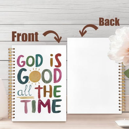 Christian Spiral Notebook Journal 5.5x8.3 Inch, God Is Good Bible Verse Notebooks for Note Taking, Prayer Scripture Journal for Woman, God Is Good Bible Hardcover Notebook - color: God is Good all THE TIME