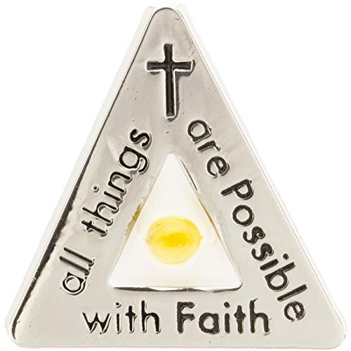 All Things Are Possible Faith Mustard Seed Pin - Triangle Mountain Shape