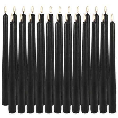 24Pack 10Inch Black Taper Candles for Halloween,Smokeless Dripless - color: Black, size: 24Pack