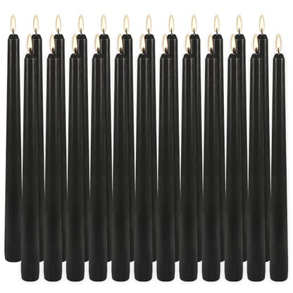 24Pack 10Inch Black Taper Candles for Halloween,Smokeless Dripless - color: Black, size: 24Pack