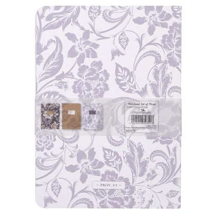 Christian Art Gifts Notebook Set: All Things - Phil 4:13, Set/3 Large, Christian Gifts for Women, Slim Notebooks, Cardstock, Bible Verses, Flexible Cover, Lined Paper, 64 Pages Each, Floral