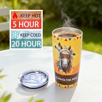 20oz Western Tumbler, Indian Tumblers, Native American Gift - color: Indian