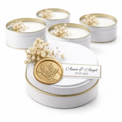 Luxury Mini Scented Candles with Bouquets – Wedding Candle Favors, Bridal Shower Favors, Party Favors for Adults, Personalized Birthday Favors, Elegant Hand-Poured Soy Candles (60 PCS, NO Gift Box) - size: 60 PCS, style: NO GIFT BOX