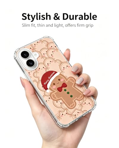 Merry Christmas Gingerbread Phone Case Compatible with iPhone 17, Cute Brown Winter Phone Cover for iPhone 17 - color: Merry Gingerbread