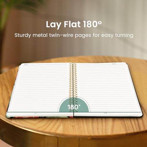 Taja Lined Spiral Journal for Women, A5 Cute Hardcover Notebook for Work - color: S-Poppy Garden