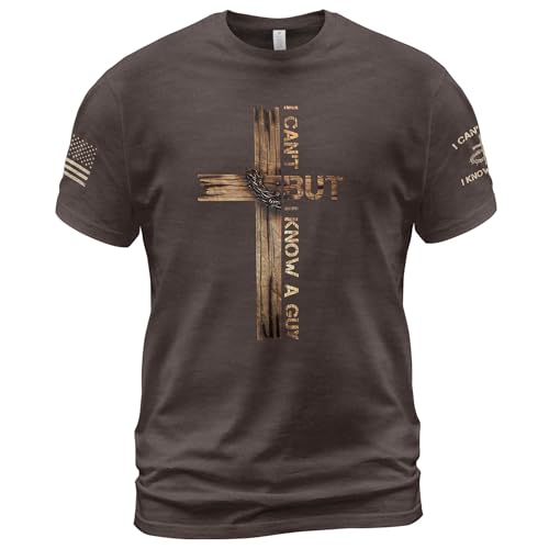 I Cant But I Know A Guy T Shirt, Christian Shirts Men 1 - color: Brown, size: X-Large