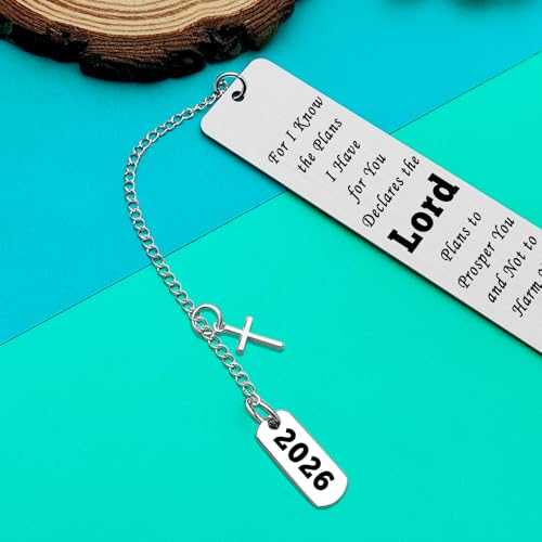 Class of 2026 Graduation Gifts Bible Verse Bookmark Religious Christian Gift First Communion Gifts Inspirational Presents for Daughter Son Reading Lovers Gift Religious Scripture Present for Friend