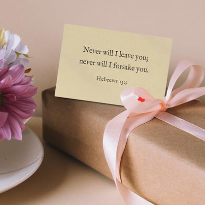 Bible Verse Cards, 60 Scripture Cards with Bible Verses - color: Beige