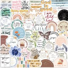 50pcs Bible Verse Stickers, Inspirational Vinyl Stickers for Water Bottles Laptop Scrapbook Journal Waterproof Notebook Party Supplies, for Teens Adults - color: Bible Verse Stickers