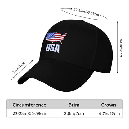Embroidered Baseball Cap for Women Men Adjustable Baseball Hat Black Baseball Cap Trucker Hat - color: Usa
