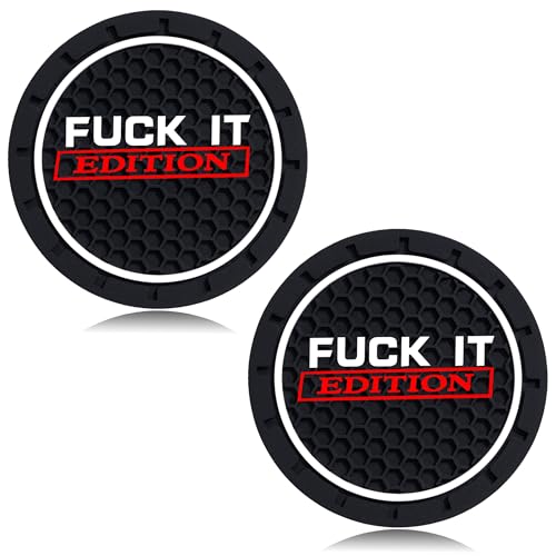 2Pcs 2.75 Inch Funny Cup Holder Insert Coaster Diameter Oval Tough Vehicle Travel Auto Funny Car Accessories - color: cup-f