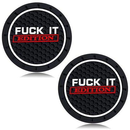 2Pcs 2.75 Inch Funny Cup Holder Insert Coaster Diameter Oval Tough Vehicle Travel Auto Funny Car Accessories - color: cup-f