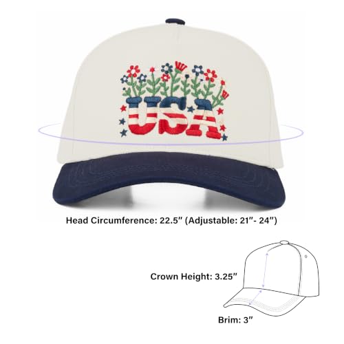 C.C Women's Criss-Cross Ponytail Trucker Hat - Snapback, One Size - color: Floral Usa-navy