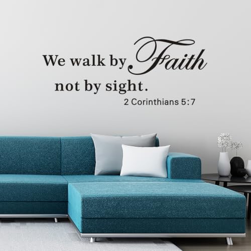 VODOE Scripture Wall Stickers for Church: Apply in Under 30 Min - color: We Walk By Faith Not By Sight, size: Small