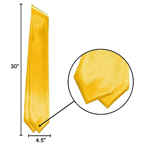 Plain Graduation Stole Sash 60 Inch Unisex Adults Solid - color: Gold Stole