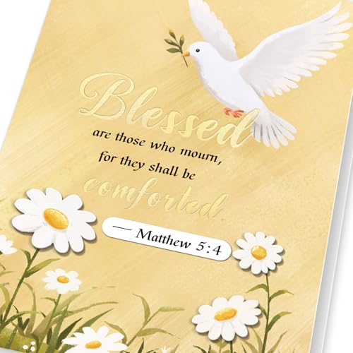 Religious Sympathy Card for Loss of Loved (White Dove & Daisy) - color: 1-Pigeon