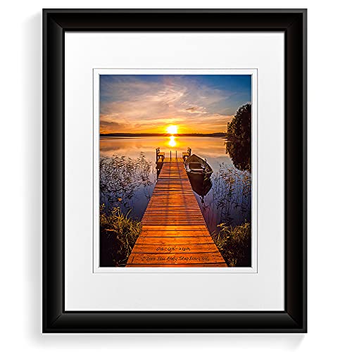 A&T ARTWORK Love You Every Step Every Day Photo Prints Gift Couple's Names and the Date Gift for Anniversary,Valentine's day,Wedding 14x11 inches & D-Mats UNFRAMED - color: I Love You Every Step Every Day, size: 11x14"