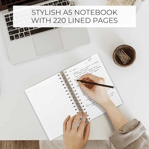 Aesthetic Thick Spiral Notebook Journal For Women in A5 - Linen Hardcover - color: Sage Green, size: A5