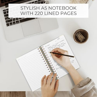 Aesthetic Thick Spiral Notebook Journal For Women in A5 - Linen Hardcover - color: Sage Green, size: A5