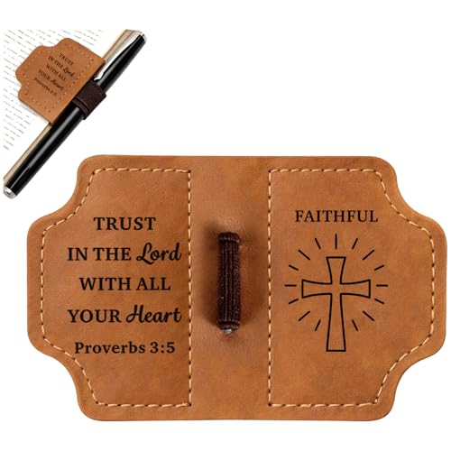 Easter Basket Stuffers for Teens, Christian Bookmarks for Women, Baptism Gifts for Girl Boys, Religious Leather Magnetic Book Marks for Reading Women, Bible Accessories for Men, Confirmation Communion